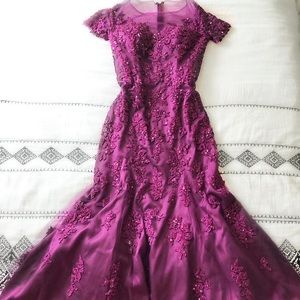 Floor-length magenta formal dress- WORN ONCE